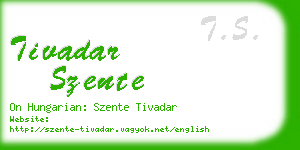 tivadar szente business card